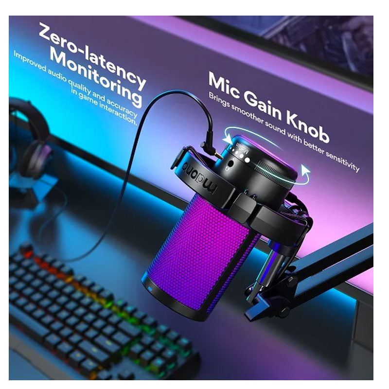 ماونو DGM20S ميكروفون ألعاب DGM20S Gamerwave المكثف USB RGB