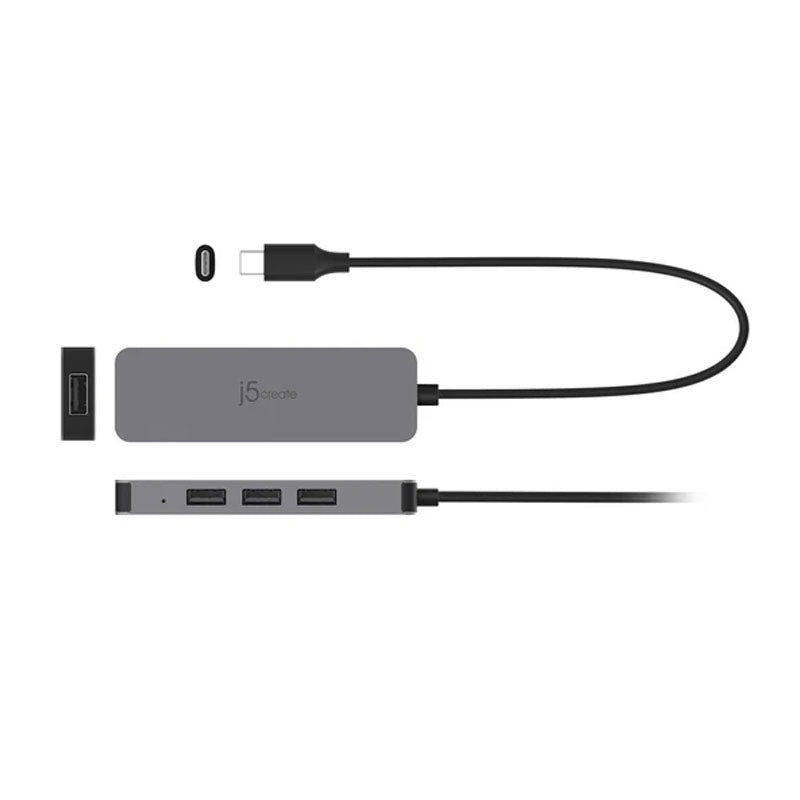 j5create - حامل كمبيوتر محمول مزود بموزع USB™ بـ 4 منافذ-JTS223