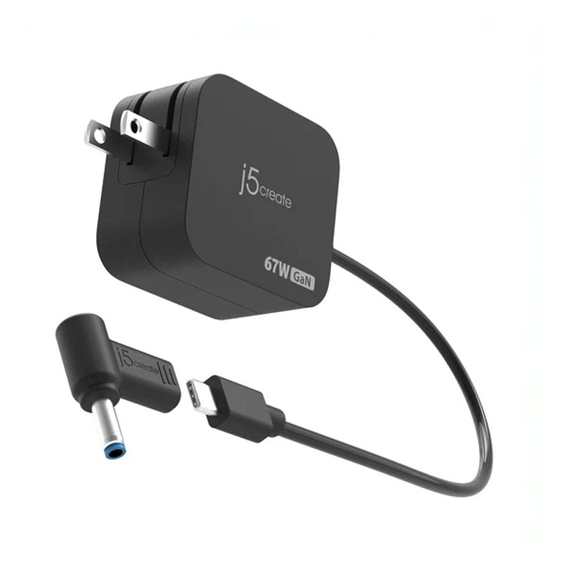j5create - 67W GaN PD USB-C® Mini Charger with 4.5 mm DC Converter - JVA11
