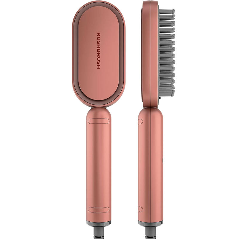Rush Brush® S3 Lite Hair Straightener Brush - Rose Gold