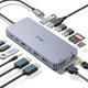 UGREEN 11-in-1 USB-C Hub to 3x USB-C/2x USB-A/HDMI/VGA/RJ45/SD/TF/3.5mm - Gray