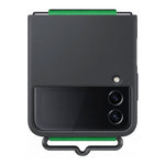 
Samsung Z Flip 4 Back Cover Silicone With Strap Leathers - Black
