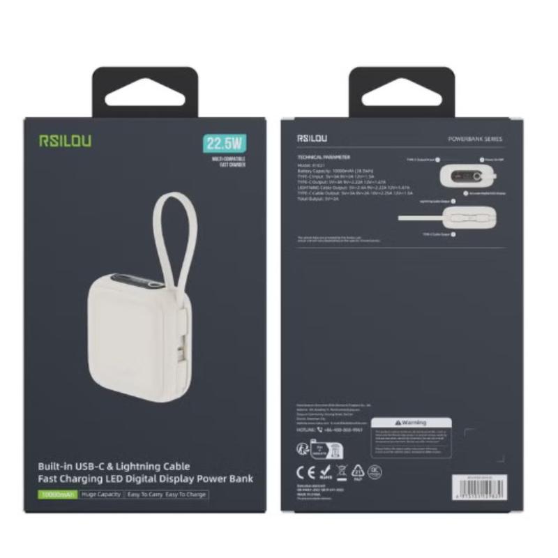 Rsilou Cabled Power Bank 10000mAh 22.5W R1021-001