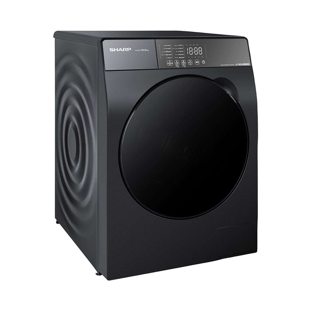 Sharp K-PRO Front Load Washing Machine 10 Kg, J-Tech Inverter, Steam, Dark Grey – ES-FS104KLE-G