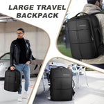 Meinaili 40L Large Backpack 17.3 Inch Laptop Flight Waterproof Business Luggage Large Backpack Fits - Black