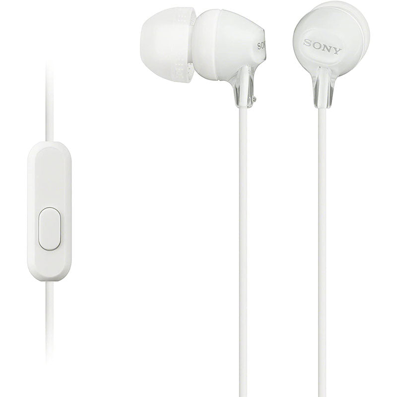 Sony Wired Headphones with Mic MDR-EX15AP - White