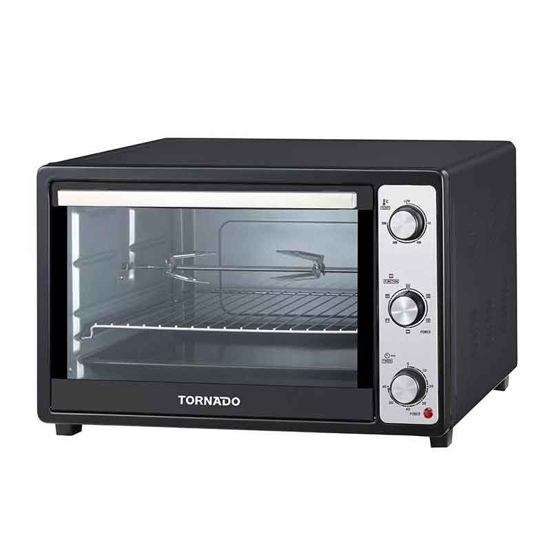 Tornado Electric Oven 48 Liter 1800 Watt Grill Fan , Black - TEO-48DGE(K)