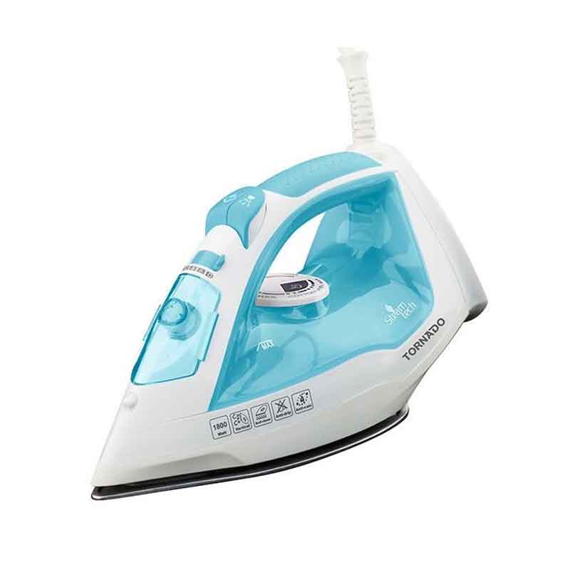 Tornado Steam Iron 1800 Watt Teflon Soleplate , Blue - TST-1800L