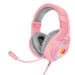 Redragon , H260 , Hylas Wired Gaming Headset , 50mm Drivers , Stereo Surround, Noise Cancelling Mic & Dynamic RGB - Pink
