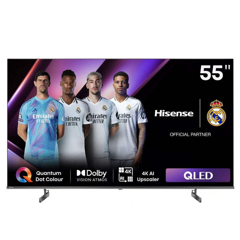Hisense QLED Smart TV 55 Inch 4K UHD, VIDAA Smart OS, Dolby Vision Atmos, AI 4K Upscaler 55Q6N – Black