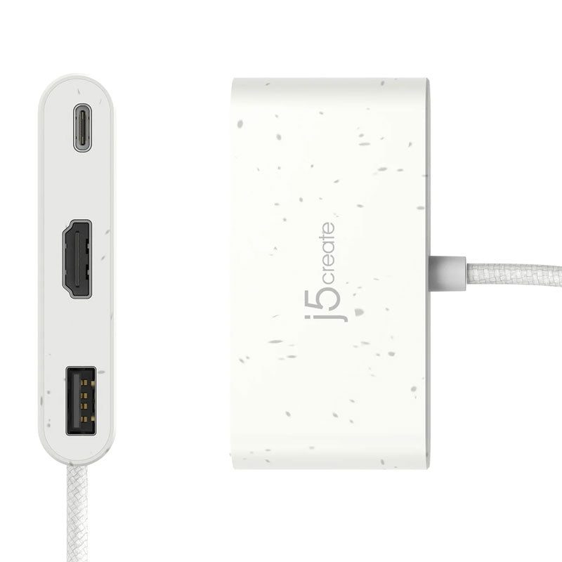 j5create - منفذ USB-C® إلى HDMI™ ومنفذ USB™ من النوع A مع خاصية توصيل الطاقة - JCA379EW