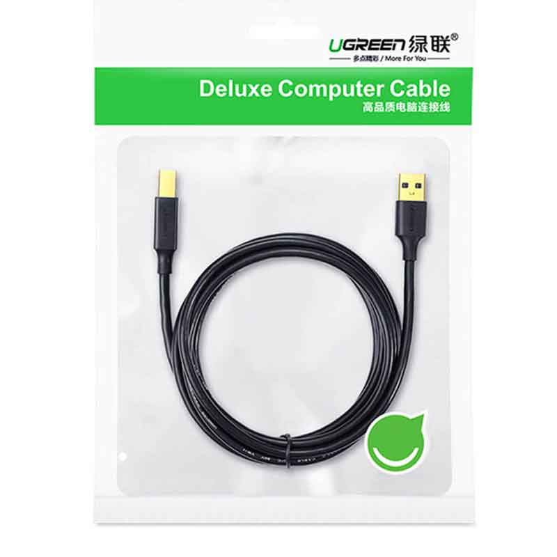 UGREEN Cable USB 2.0 AM TO BM Print 5.M , 10352 - Black