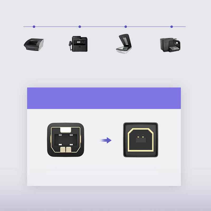 UGREEN Cable USB 2.0 AM TO BM Print 5.M , 10352 - Black