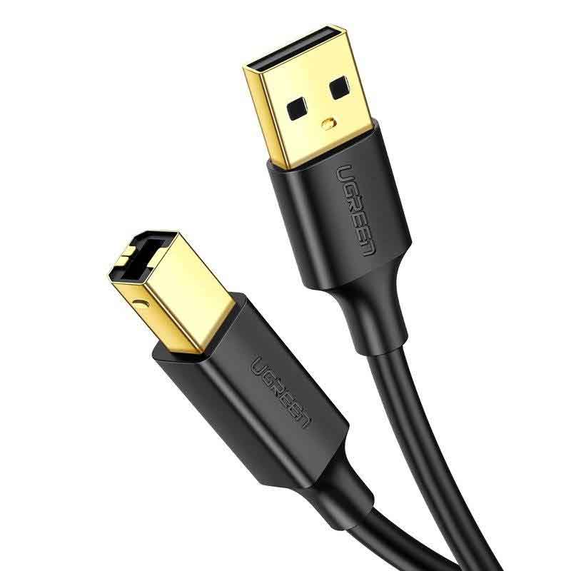 UGREEN Cable USB 2.0 AM TO BM Print 3.M , 10351 - Black