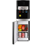 Penguin Water Dispenser, 20 Liters, 3 Taps Cold/Hot/Cold , with Refrigerator , HR001 - Black
