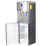 Penguin , Hot, Cold & Normal Water Dispenser With Refrigerator , 3 Taps , PD001 - Silver Chrome
