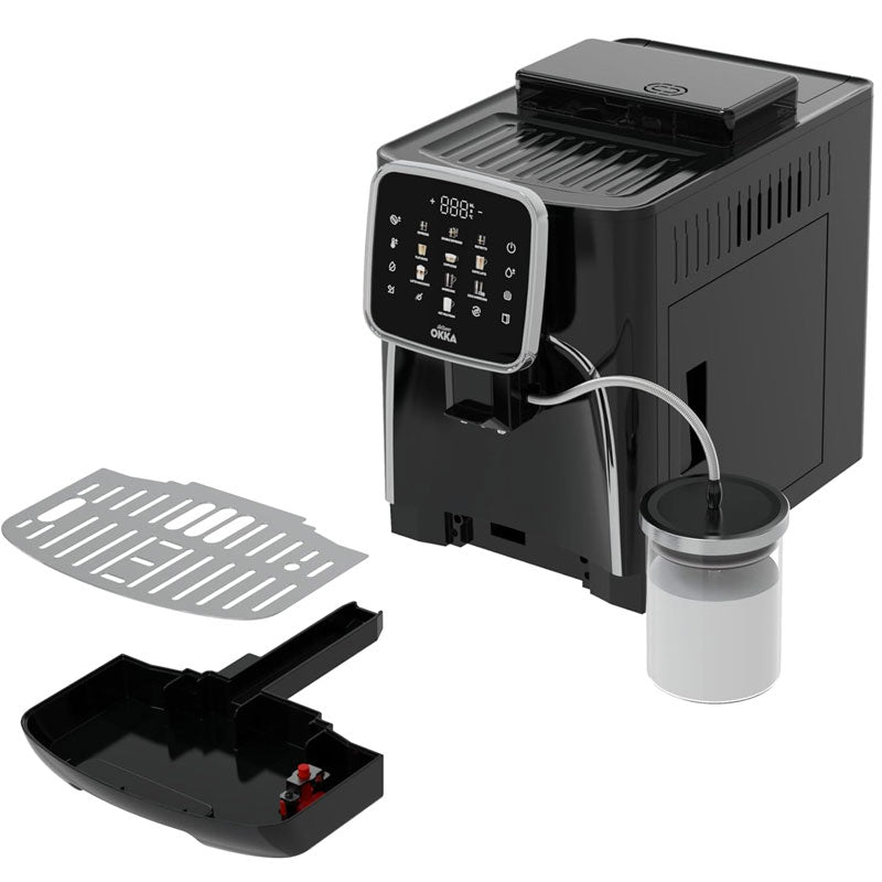 Okka , Cooffe machine espresso , Pro M Fully Automatic Machine , OK0028-05 Black-Chrome
