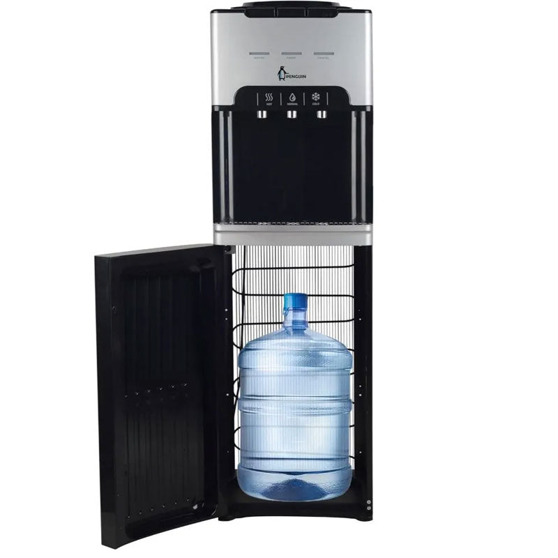 Penguin , Hot, Cold & Normal Water Dispenser , with Storage, 3 Taps, PD002 - Black
