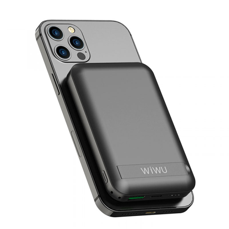 WIWU Power Bank Magnetic 10000mAh Wireless Snap Cube - Black