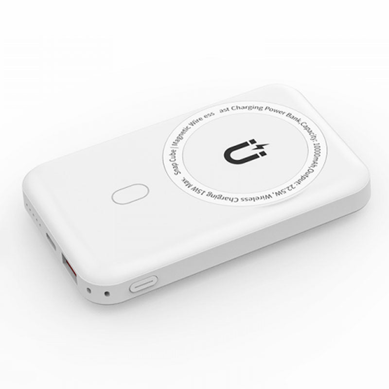 WIWU Power Bank Magnetic 10000mAh Wireless Snap Cube - White