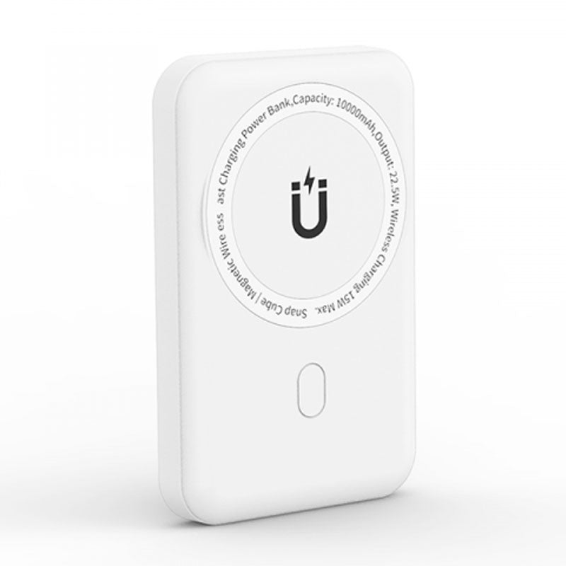 WIWU Power Bank Magnetic 10000mAh Wireless Snap Cube - White