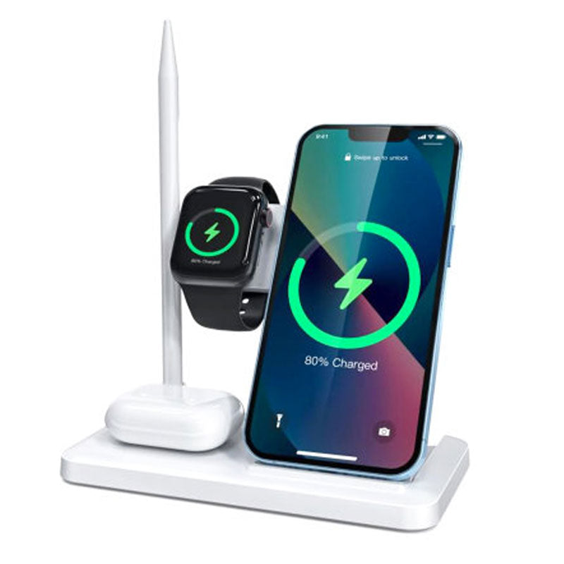 XO Charger Holder 15W Wireless 4-IN-1 - White - XO-WX033