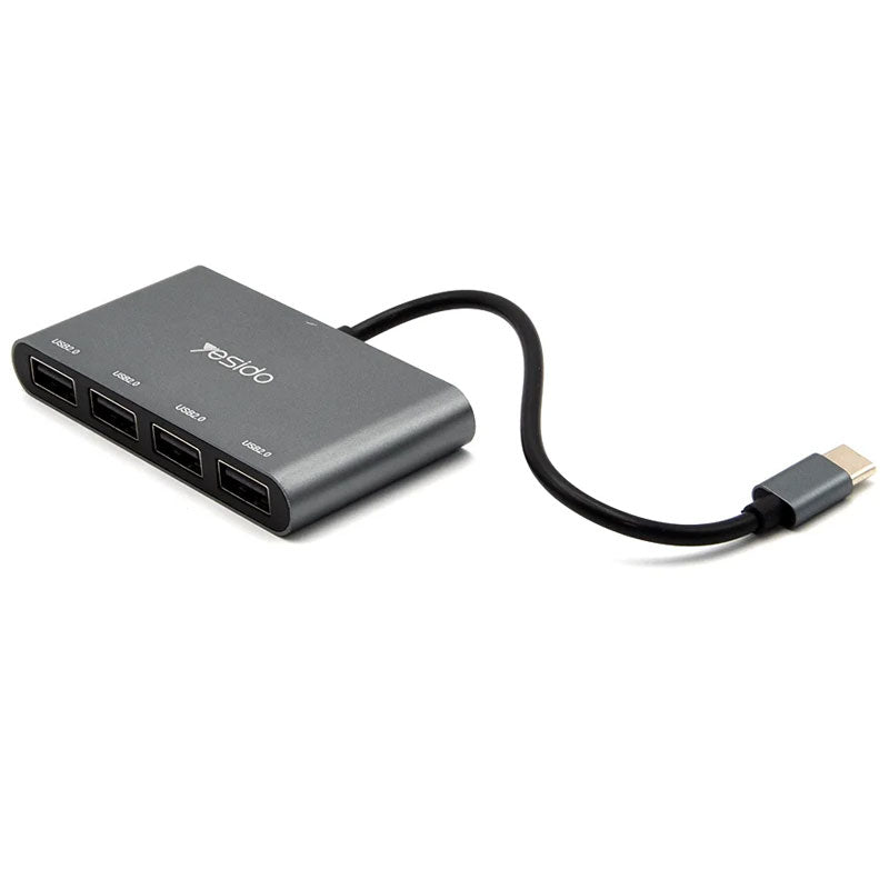 Yesido HB-13 Hub Adapter Cable 4-Ports Type-C 2.0 High Speed - Black