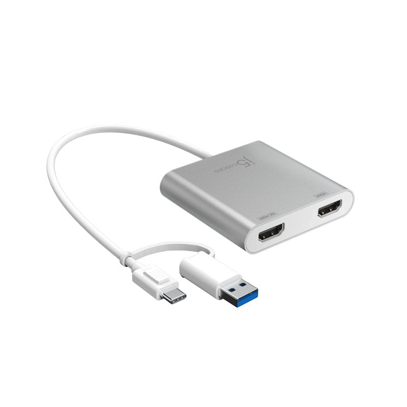 j5create - محول USB-C® إلى منفذي HDMI™ لشاشات متعددة - JCA365