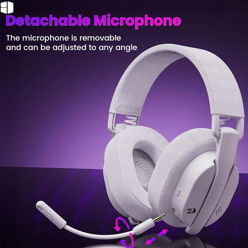 Redragon , Wireless Gaming Headset , H888W , Tri-Mode Gaming Headphones , 168G Light - White
