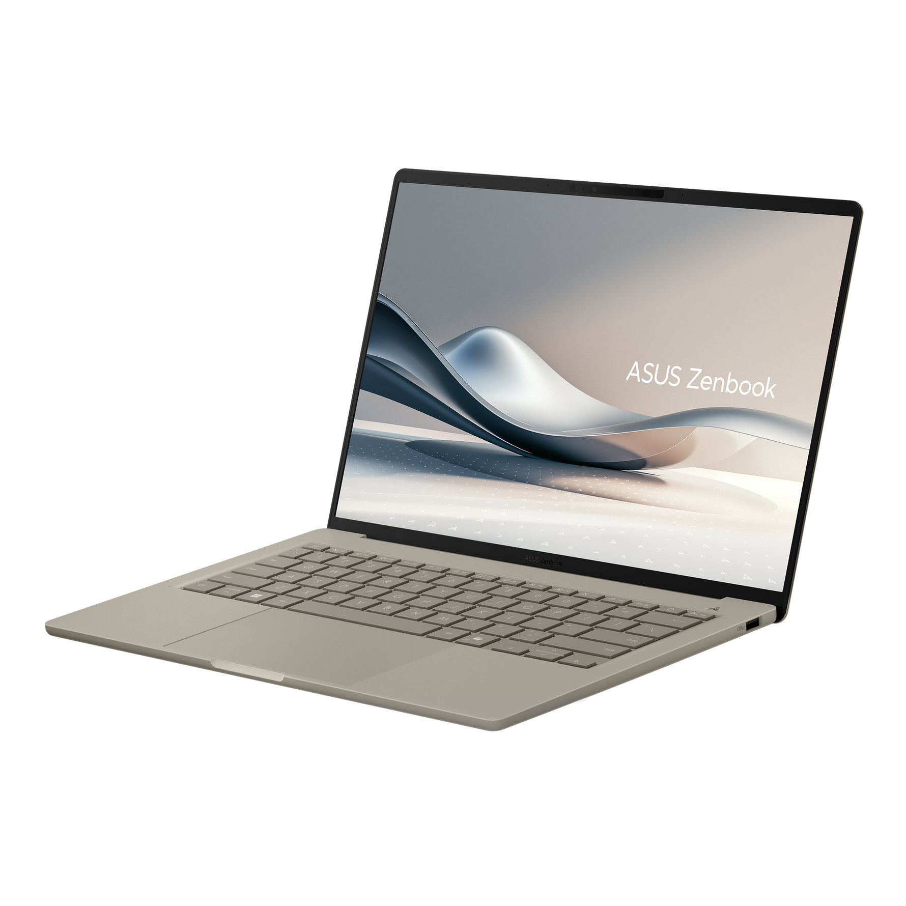 لابتوب ASUS Zenbook A14، Snapdragon X2 Elite، رام 16GB، SSD 512GB، Qualcomm Graphics، شاشة 14" WUXGA، Windows 11، موديل UX3407NA-QD15CW، Zabriskie Beige