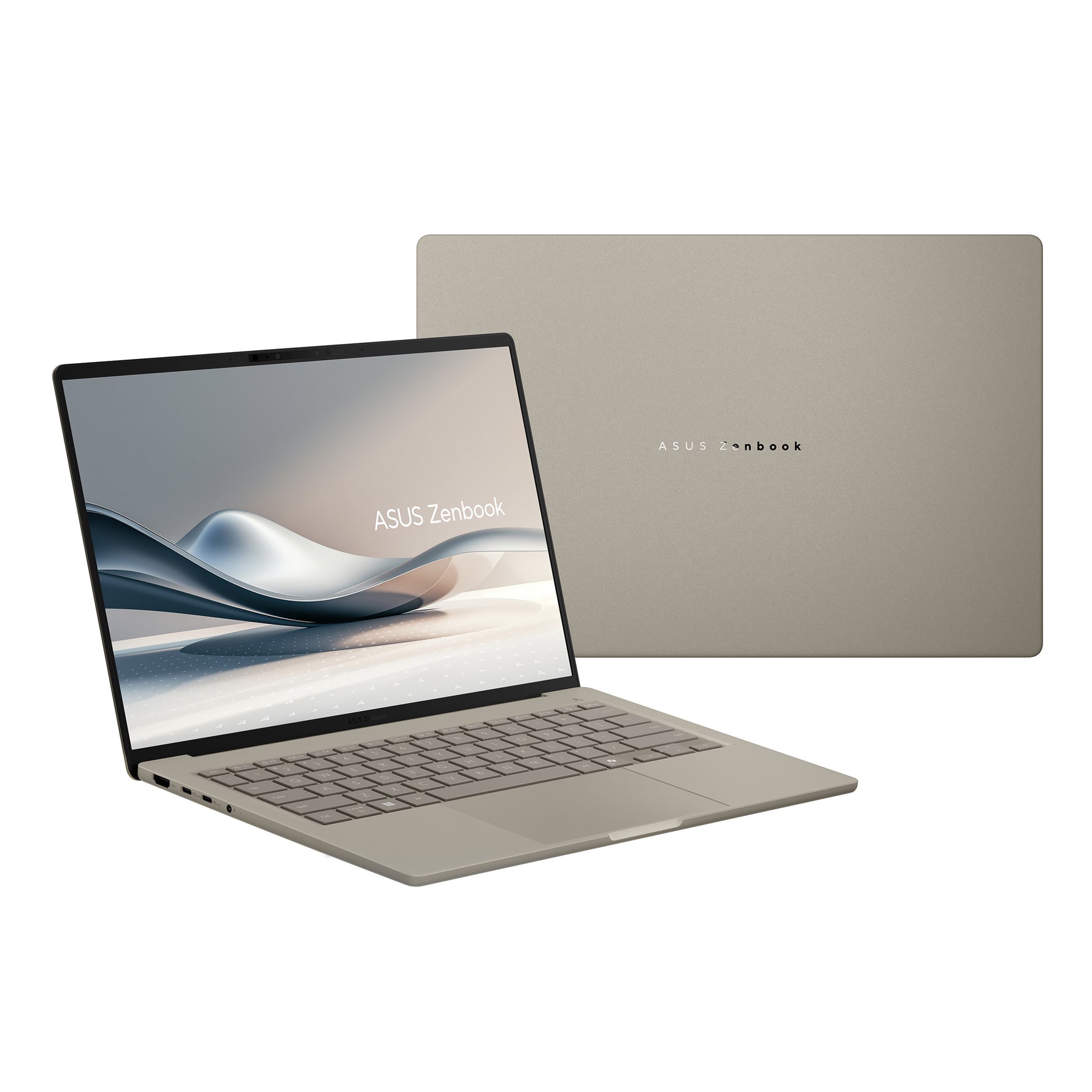 لابتوب ASUS Zenbook A14، Snapdragon X2 Elite، رام 16GB، SSD 512GB، Qualcomm Graphics، شاشة 14" WUXGA، Windows 11، موديل UX3407NA-QD15CW، Zabriskie Beige