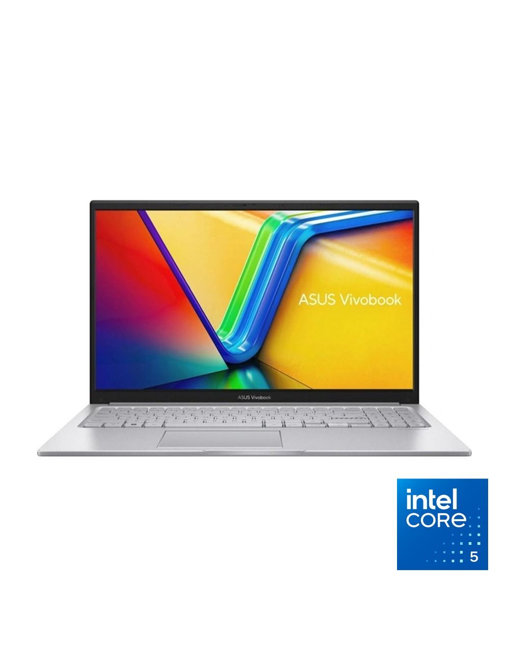 ASUS Vivobook 15 Laptop, Intel Core 5 120U, 8GB RAM, 512GB SSD, Intel Graphics, 15.6" FHD Display, Windows 11, Model X1504VA-BQ4615W, Cool Silver